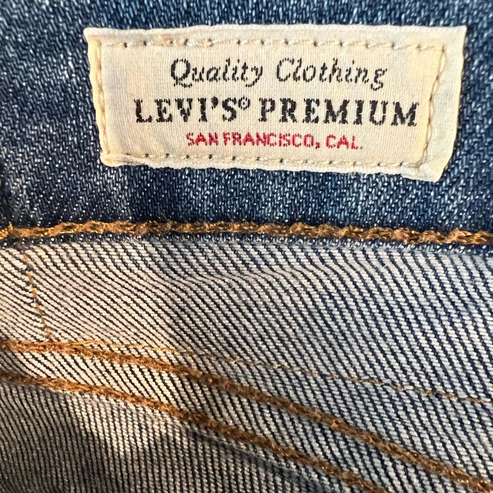 Levi's Premium 512 Ripped Jeans Men's Size W32 Blue Denim Slim Tapered Mid Rise - Picture 10 of 14